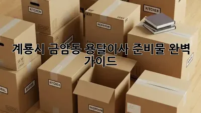 계룡시 금암동 용달이사 준비물 완벽 가이드